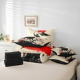 thumbnail image 6 of Manfei Tokyo Samurai Teens 7 Pieces Bedding Comforter Set, Ancient Worrior Full Bedding Set, Black Red Blossoms Flower Reversible Fitted Sheet Flat Sheet, Luxury Bedroom Decor, 6 of 8