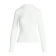 thumbnail image 5 of Scoop Women's Ribbed Mockneck Sweater, Lightweight, Sizes XS-XXL, 5 of 5