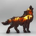 thumbnail image 1 of Decoración de lobo de madera con luz, decoración de mesa de animales del bosque, decoraciones de chucherías de madera para el regalo navideño especial del hogar, 1 of 5