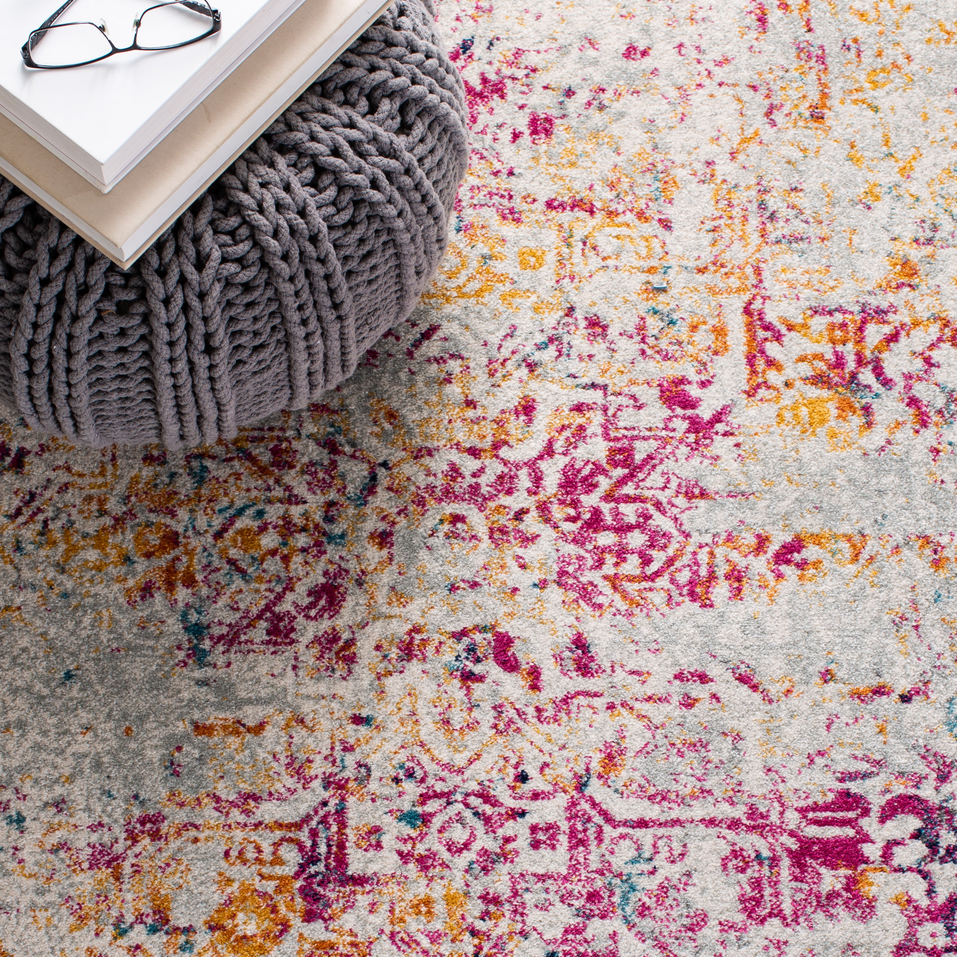 Safavieh Evoke Trena Floral Runner Rug, Ivory/Fuchsia, 2'2" x 11'