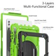 thumbnail image 6 of Case for Samsung Galaxy Tab S10 Ultra 2024/ S9 Ultra/ S8 Ultra 14.6 Inch with Screen Protector, 360 Degree Rotating Kickstand Hand Strap Shockproof Cover with Shoulder Strap, Lime PC, 6 of 7