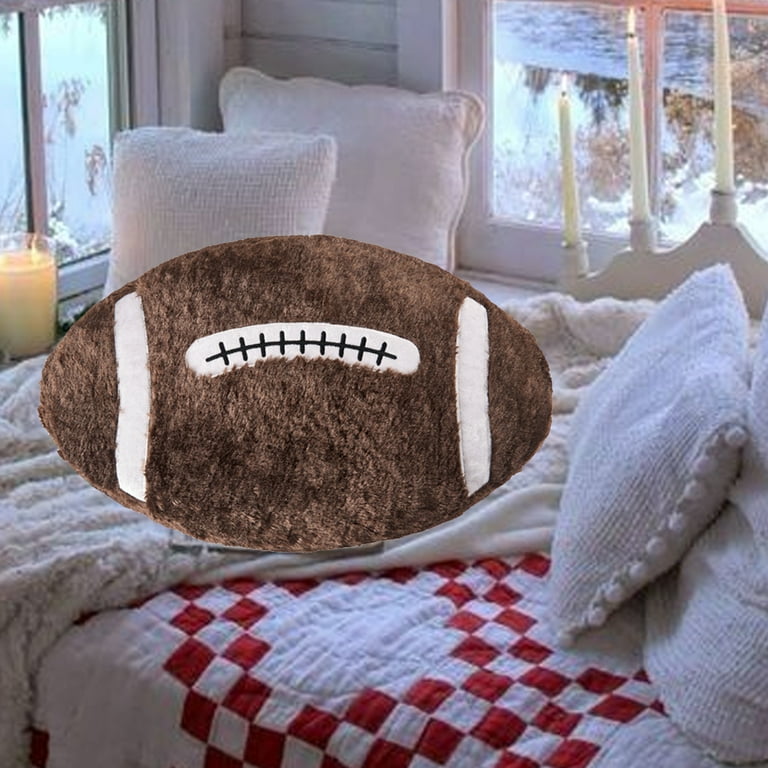 Novelty Stuffed Gift Rugby Ball for Home Bar Cafe Decorative Plush Cushion Pillow Toy Brown Rugby Winter