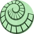 thumbnail image 1 of Ahgly Company Tapis d'Intérieur Rond Lavable en Machine Vert Menthe Transitionnel, 4 Pieds Rond, 1 of 7