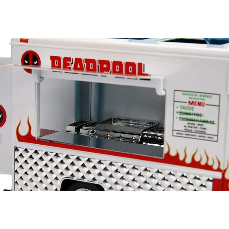 Marvel Deadpool Diecast Taco Truck Car, 1:24 Scale Vehicle & 2.75