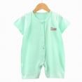 thumbnail image 2 of kpoplk Baby Short Sleeve Romper Unisex Newborn Cotton Jumpsuit Summer Lightweight Breathable Onesie for Infant Boy Girl Size 18-24 Months,Green, 2 of 4
