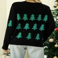 thumbnail image 4 of Tricot Jacquard Ample pour Femmes, Manches Longues, Col Rond, 4 of 6