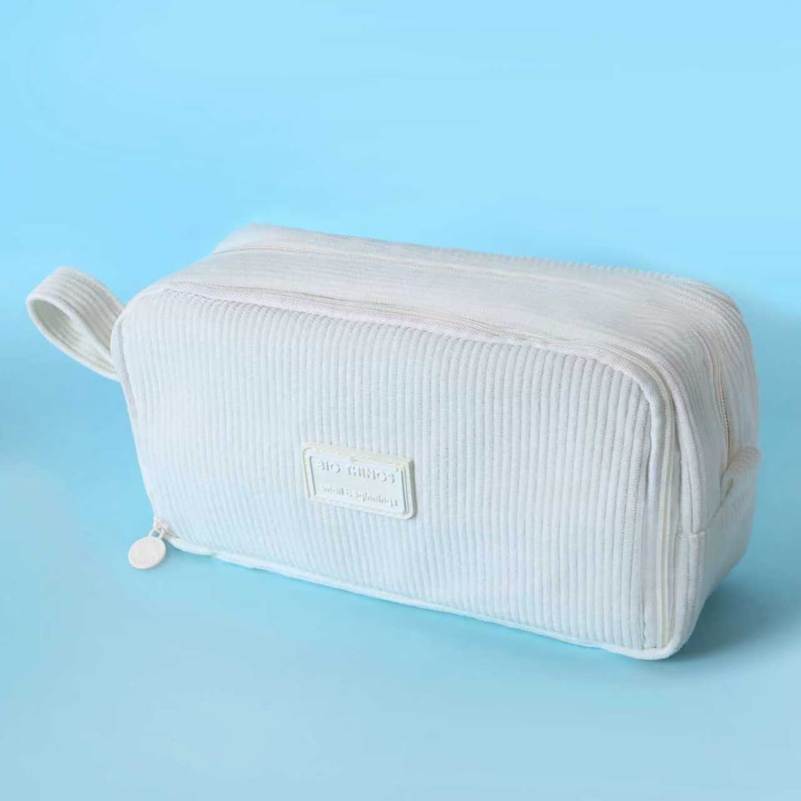 Iuhan Large-Capacity Pencil Pouch, Corduroy Pen Case, Multi-Compartment Organizer for Pens Markers, Durable Stationery Bag, Study Supplies for Study Office