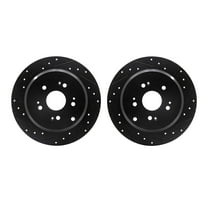 Dynamic Friction Company Rear Brake Rotors-Drilled and Slotted-Black 8002-59053
