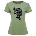 thumbnail image 3 of Gibobby Camisetas Mujer Manga Corta Estampado O-cuello Impresión en color Tops Manga corta Sólido para mujer Camiseta Blusa para mujer(Verde,XL), 3 of 5