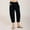 Black, variant on Kmdttou Women's Fashionable And Casual Solid Color Elastic Drawstring Waistband Capris on Clearance!