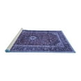 thumbnail image 2 of Ahgly Company Machine Washable Indoor Square Persian Blue Traditional Area Rugs, 4' Square, 2 of 4