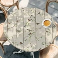 thumbnail image 2 of Sparrow Round Tablecloth, Fitted Table Cover with Elastic for 45"-54" Round Tables, Spring Birds on The Branches Retro Country Beige Table Cloth Outdoor Indoor Dinning Party Waterproof Tablecloths, 2 of 7