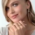 thumbnail image 4 of Gem Stone King 18K Yellow Gold Plated Silver Ring Heart Shape Nano Morganite and Moissanite (2.25 Cttw) (Size 8), 4 of 4