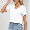 thumbnail image 4 of XuJwPNcy Womens T Shirts Short Sleeve V Neck Tops with Fashion Summer Soft Casual Comfy Outfits Clothes, 4 of 7