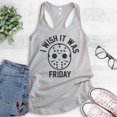 thumbnail image 2 of I Wish It Was Friday Tank Top, Ladies Racerback Tank Top, Funny Halloween Tank, Horror Movie Graphic Tee, Silver Gray, Medium, 2 of 3