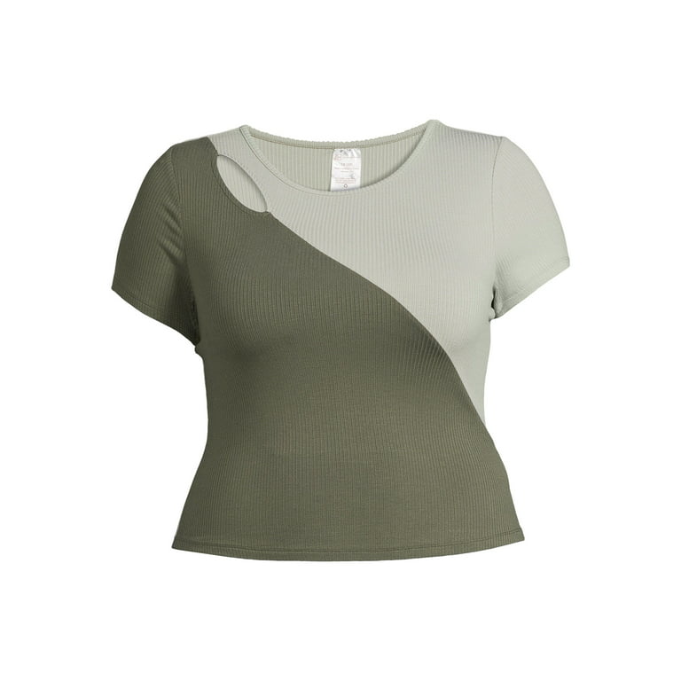 Synes indhold Ejeren No Boundaries Juniors' Plus Size Asymmetrical Color Block T-Shirt -  Walmart.com