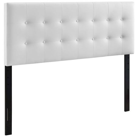 Modway Emily Full Upholstered Faux Leather and Wood Headboard in White