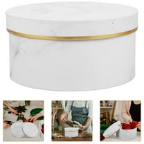 BESTYASH White Round Flower Packaging Box for Birthday Wedding and Everyday Decoration