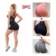 thumbnail image 1 of 3pzs Short De Licra Para Mujer Fitness Sports Sexy Shorts, 1 of 8