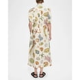 thumbnail image 4 of Ocean Print Midi Dress Women Puff Sleeve Button Front Belted Casual Summer Dress, 4 of 8