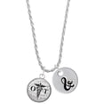 thumbnail image 1 of Delight Jewelry Silvertone Domed Black OT Silvertone Script Initial Disc - & - Charm Necklace, 20"+3", 1 of 4