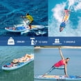 thumbnail image 2 of AISUNSS 11ft Inflatable SUP Board, 6" Thick Floral Print Stand Up Paddle Board with Complete Kit for Adults & Youth, 2 of 7
