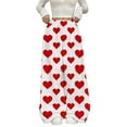 thumbnail image 3 of Aoiroe Women'S Comfy Pajama Cute Pj Pants Women Pants Heart Pajamas Women Womens Plus Size Pajamas Jogger Wide Leg Athletic Pants Fleece Pj Pants Wide Leg Pants Casual Pants For Women White XL, 3 of 8