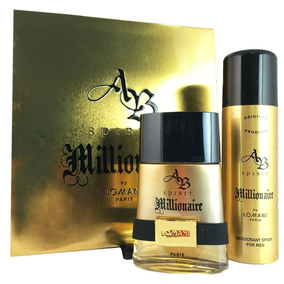 AB Spirit Millionaire for Men by Lomani 3.3 oz EDT Spray 2 Piece Set