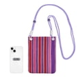 thumbnail image 3 of Multi-Color Cross-Body Handbag 8.27×5.91in Waterproof, Scratch-Resistant And Odor-Free Detachable Shoulder Strap Mediumvioletred Stripe_1, 3 of 8