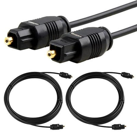 Go 10' Fiber Optic - Insten 2x 10FT Digital Audio Optical Optic Fiber Cable Toslink SPDIF Cord 10 ft HD