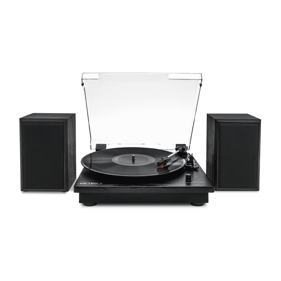 Victrola Montauk Bluetooth Turntable with Speakers (Black)