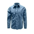 thumbnail image 4 of Men's Casual Long Sleeve Shirt with Classic Collar and Chest Pocket for Everyday Comfort in Autumn and Winter Seasonal Everyday Wear for Men's Shirts Blue 3XL, 4 of 5