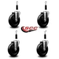 thumbnail image 2 of 5 Inch Hard Rubber Wheel Swivel 7/8 Inch Expanding Stem Caster Set SCC, 2 of 2