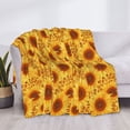 thumbnail image 3 of Balery Vintage Leopard Print Sunflower Manta de Franela con Dibujo, Lujo Ultra Suave y Cálido, Antipelusa y Resistente a las Arrugas para Cama, Sofá, Camping -60"x50", 3 of 6