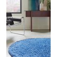 thumbnail image 4 of Unique Loom Solo Solid Shag Collection Area Modern Plush Rug Lush & Soft, 7' 0 x 7' 0 Round, Periwinkle Blue, 4 of 15