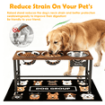 thumbnail image 2 of 3 IN 1 Adjustable Height Elevated Dog Bowl Stand, Wooden Raised Dog Bowls with Three 58oz Stainless Steel Bowls & Mat for Small to Large Dog Breeds, 2 of 7