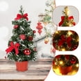 thumbnail image 2 of 8″ Mini Artificial Christmas Tree with Warm LED Lights - Compact Tabletop Holiday Display for Dining Table and Seasonal Home Decor Y, 2 of 8