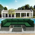thumbnail image 2 of Yalissey Outdoor Replacement Cushions for Patio Furniture,Water-Resistant Sofa Cushions for Rattan Wicker Sectional Patio Conversation Sets,14-Piece Outdoor Couch Cushions Patio Sofa,Green, 2 of 7