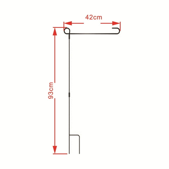 1 Set of Garden Flag Holder Stand Weather-Proof Yard Flagpole Metal Flagpole with Clip Stopper