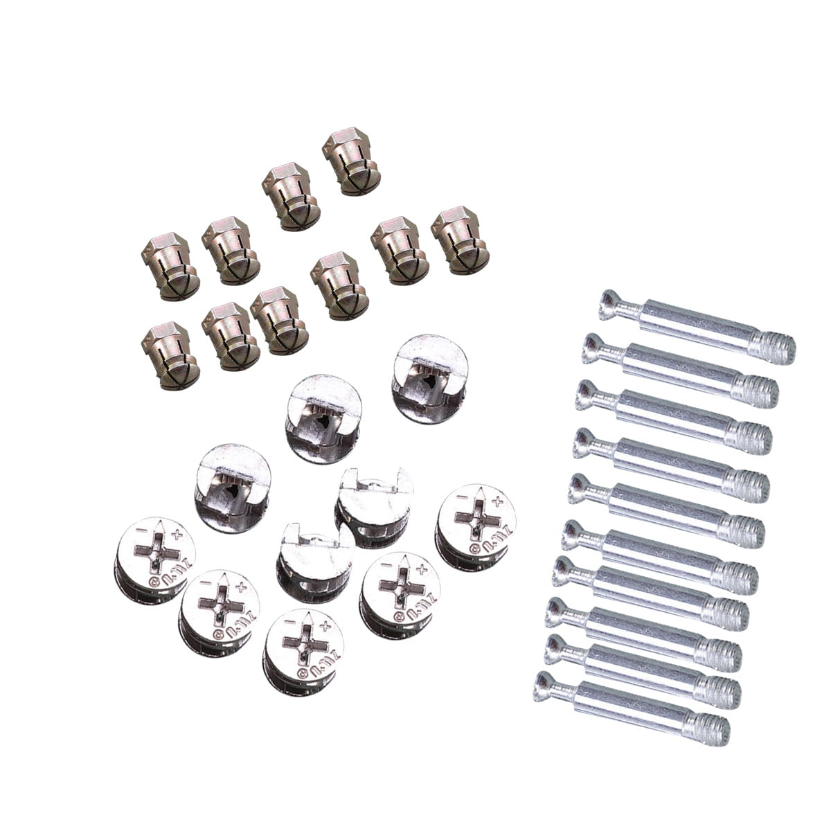10 Sets Furniture Connectors Cam Fittings PreInserted Nuts Dowels