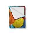 thumbnail image 2 of Colorful Soft Flannel Fleece Throw Blanket, Umbrellas Colors the Sky Traditional Portugal European Culture Picture, Cozy Plush for Indoor and Outdoor Use, 50" x 60", Multicolor, by Ambesonne, 2 of 5