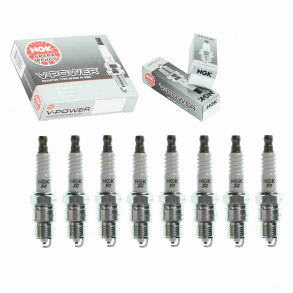 8 pc NGK V-Power Spark Plugs compatible with Ford P-400 6.6L V8 1976