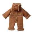thumbnail image 3 of Jalioing Baby Boys Girls Winter Jumpsuit Thermal Fuzzy Fleece Hooded Snowsuit Thick Warm Long Sleeve Zipper Rompers, 3 of 5
