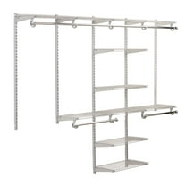 Rubbermaid 48-Inch Titanium Space Add-On Shelving wif Hang Rod Kit (Uprights Not Included)