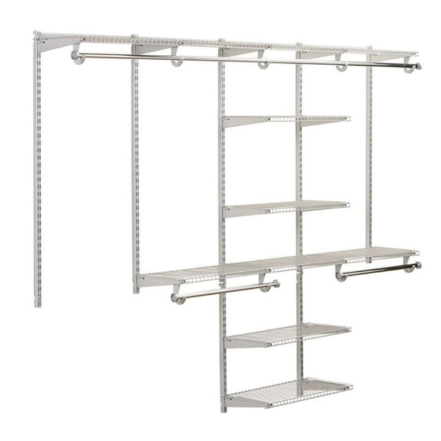 Rubbermaid 48-Inch Titanium Space Add-On Shelving and Hanging Closet Organizer