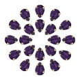 thumbnail image 1 of Unique Bargains 20Pack Teardrop Sew on Rhinestone - 10x7mm Glass Teardrop Crystal Rhinestones in Gold Prong Setting (Dark Purple), 1 of 7