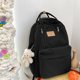 thumbnail image 3 of Mochila de muy buen gusto con colgante de oso para estudiantes, mochila escolar de gran capacidad para niñas (negro), 3 of 8