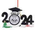thumbnail image 2 of Maxora Personalized Gift Customized 2024 Christmas Ornament Graduate Photoframe Black Free Customize, 2 of 9