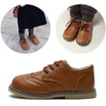 thumbnail image 2 of Toddler Boys Girls Oxford Shoes Lace-Up PU Leather School Uniform First Walker Outdoor Dress Flat Loafer Shoes(Toddler/Little Kid), 2 of 6