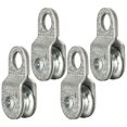 thumbnail image 1 of Amazing 4 Pack Small Snatch Cable Pulley Block for 6mm / 0.23 Inch Wire Rope, Single Pulley Wheel Bearing Inside, Load 70 Lb - Designed for unforgettable celebration decorations, 1 of 2